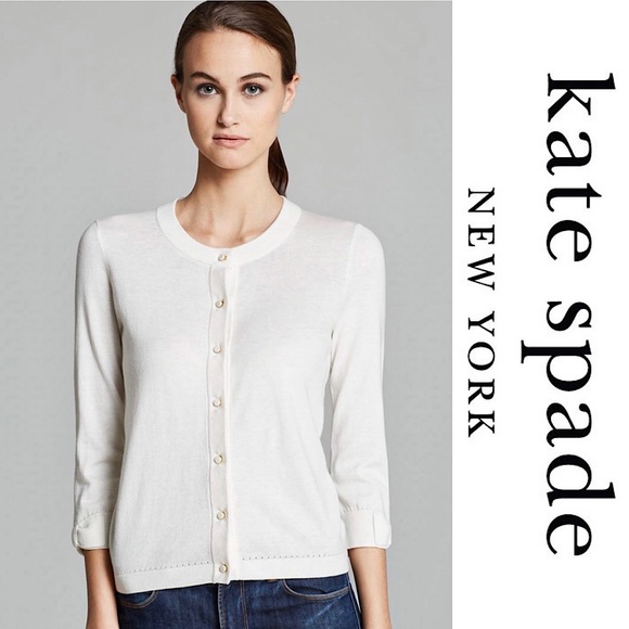 kate spade Sweaters - Kate Spade White Somerset Cardigan